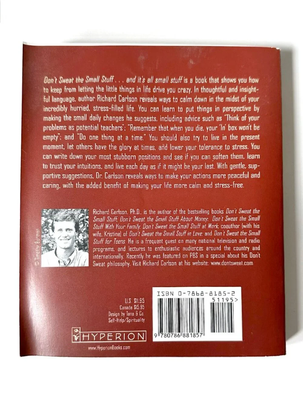 Don't Sweat the Small Stuff & It's All Small Stuff Richard Carlson Book 1997